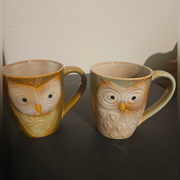 Charming Owl Ceramic Mugs - Set of 2 - Picture 1 of 5